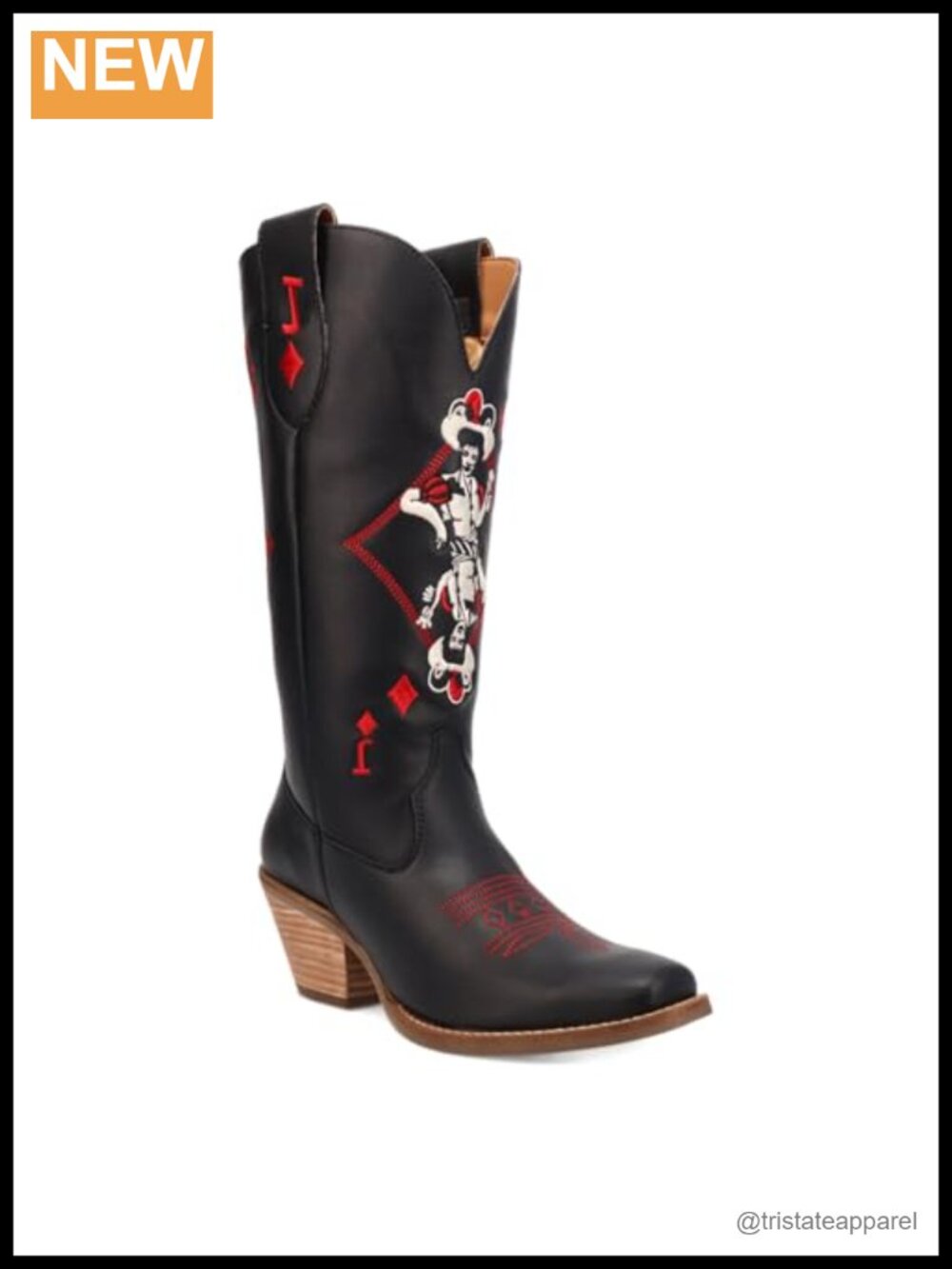 Dingo Square Toe Pull On Knee High Western Boots, Cushion Insole, Leather